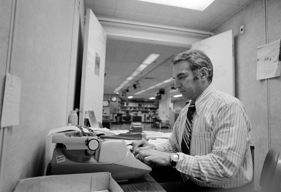 Bernard Kalb in CBS Newsroom. Image dated June 15, 1972. / Credit: CBS News Archive / Getty Images