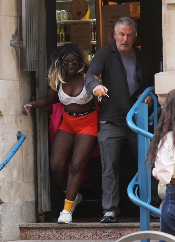 Crackhead Barney and actor Alex Baldwin got into a scuffle at an NYC coffee shop on Monday Said Elatab / SplashNews.com