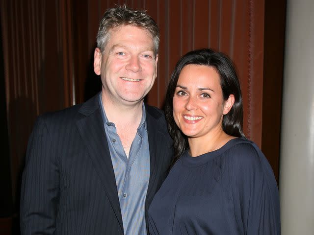 <p>Chris Jackson/Getty</p> Kenneth Branagh and Lindsay Brunnock attend a Venice Film Festival after party in August 2007.