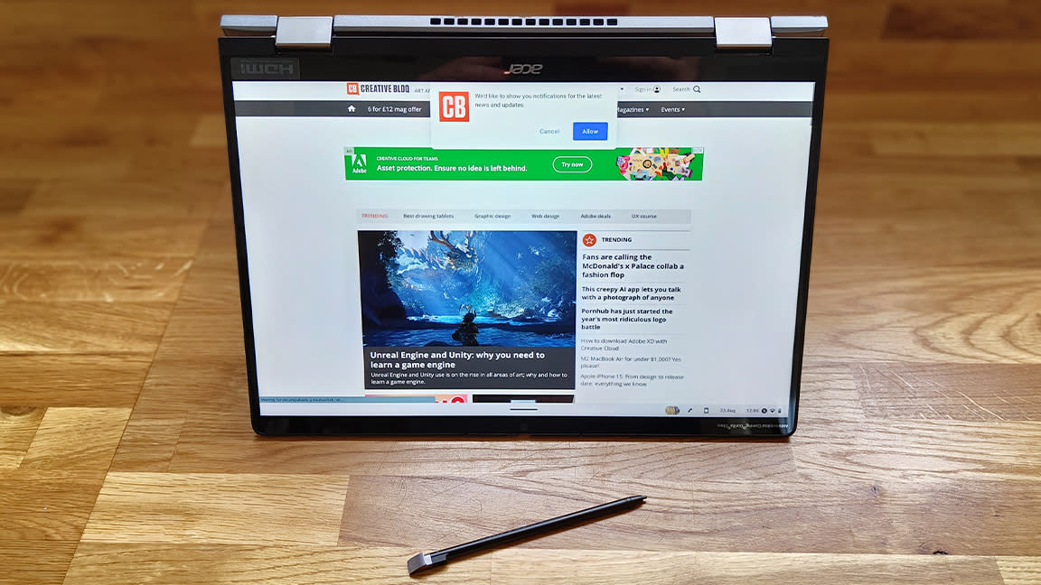  Acer Chromebook Spin 714 review; a laptop flipped 