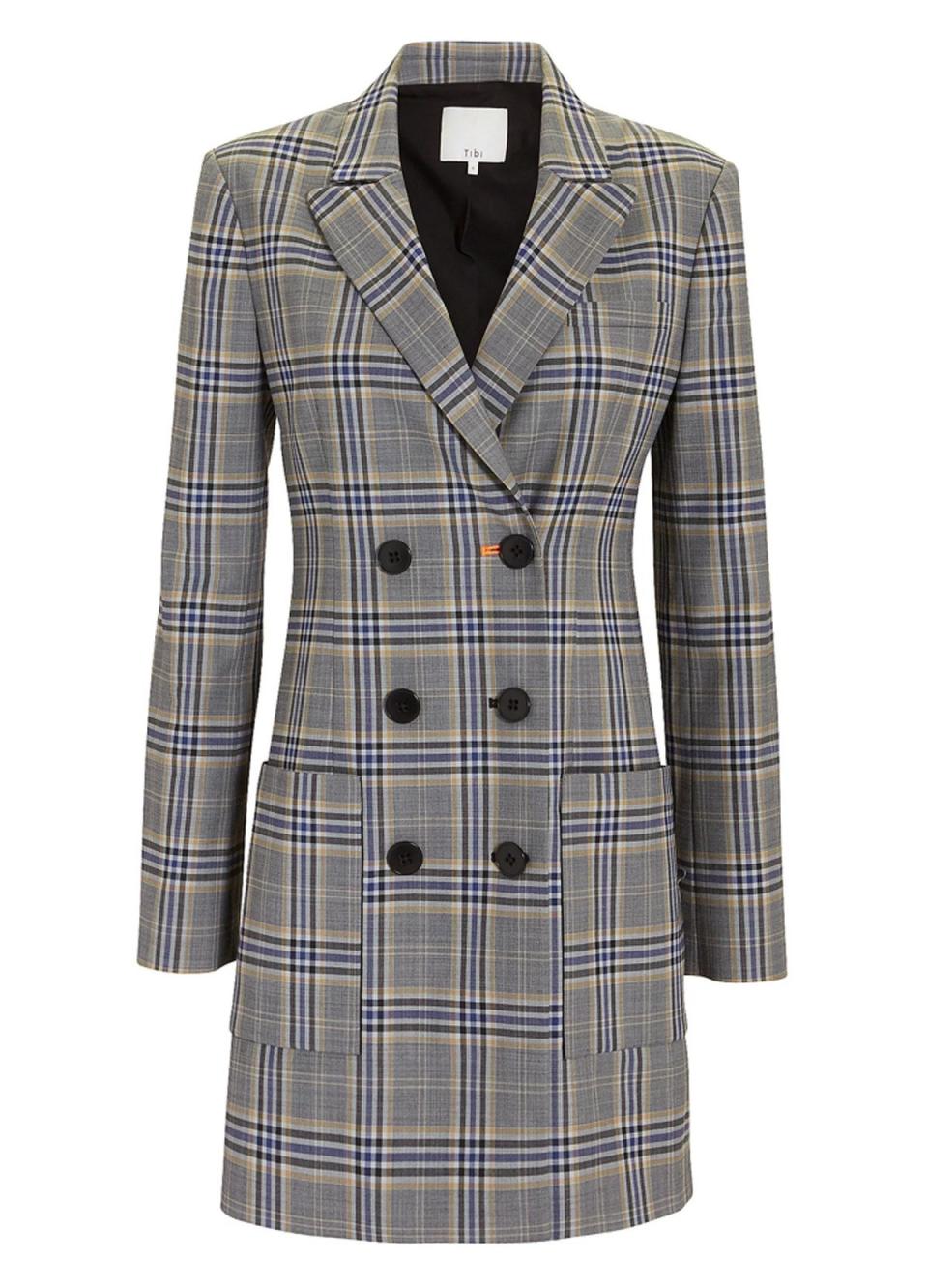 Tibi Lucas Double-Breasted Blazer Dress