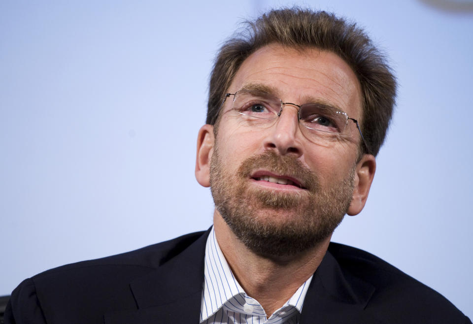 FILE - Edgar Bronfman Jr., chairman and CEO of Warner Music Group, talks about his company and the music industry at the Paley Center for Media in New York on Sept. 17, 2007. (AP Photo/Mark Lennihan, File)