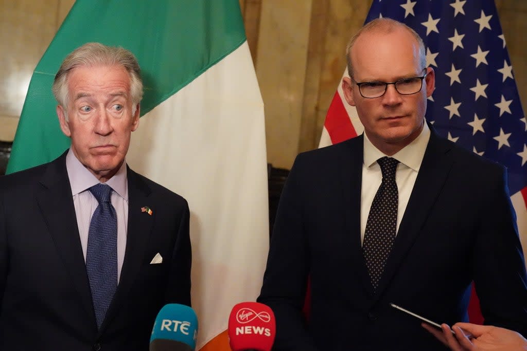 Senior US Democrat Richard Neal (left) and Irish Minister for Foreign Affairs Simon Coveney at Iveagh House, in Dublin. (Niall Carson/PA) (PA Wire)