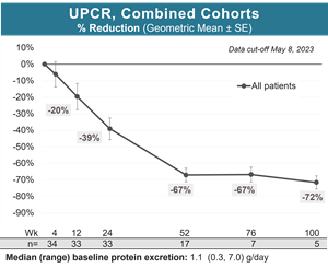 Zigakibart treatment resulted in sustained, clinically meaningful proteinuria reductions in patients with IgA nephropathy across a wide range of baseline proteinuria levels