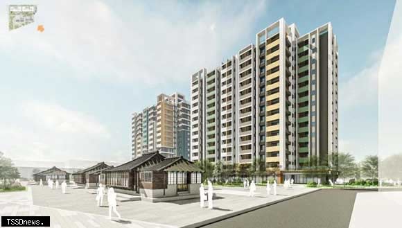 國家住宅及都市更新中心主辦臺南永康區「正強安居」社會住宅完工示意圖。（圖：國土管理署提供）