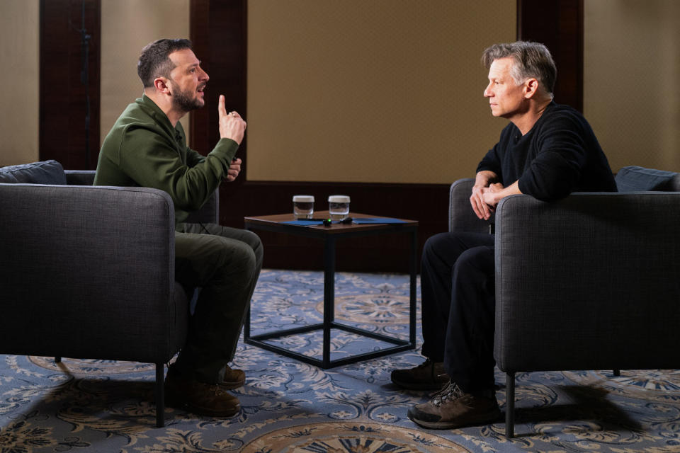 Zelenskyy speaking to Richard Engel (Ted Turner / NBC News)