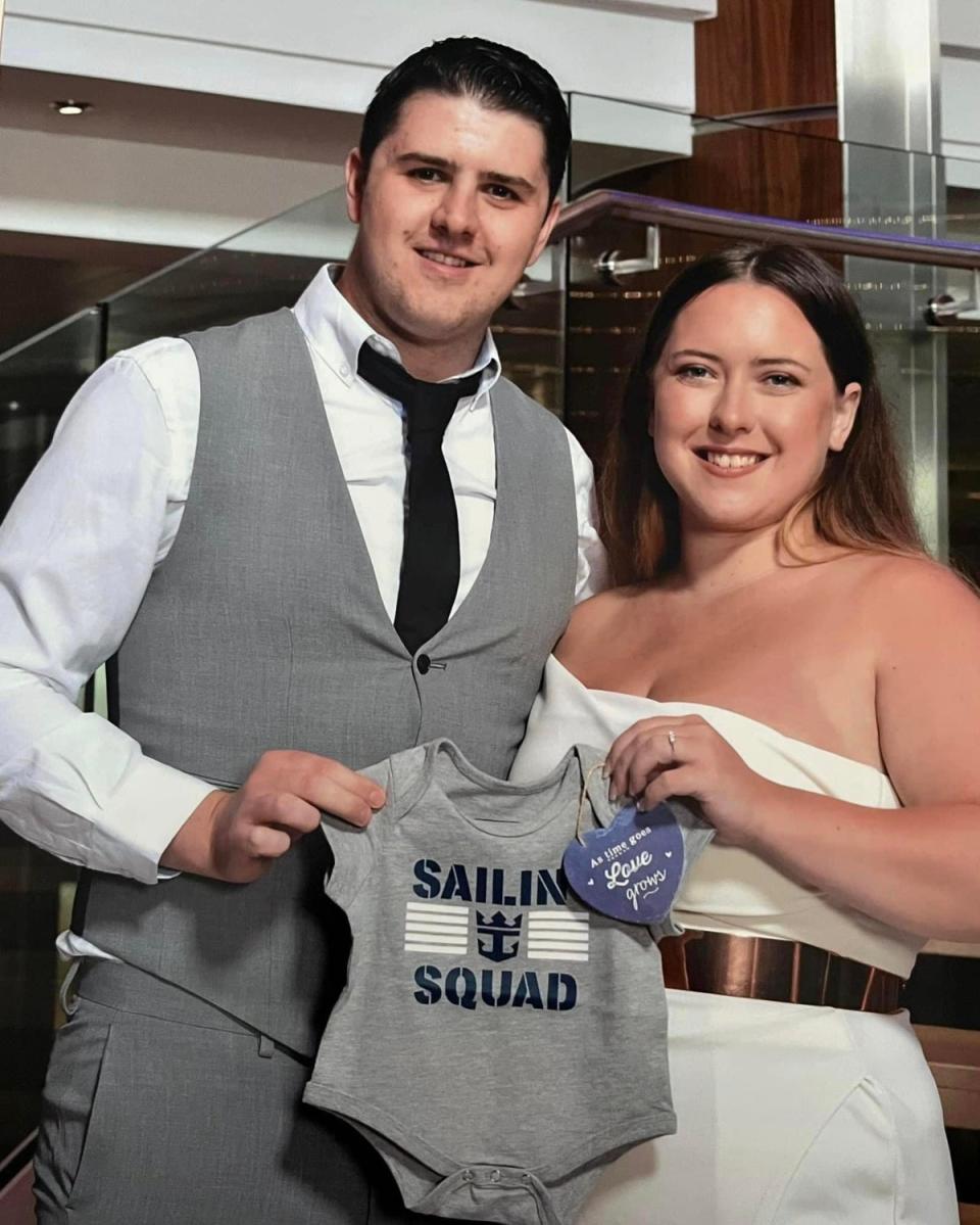 Ms Chatterton said it was when she woke up in the night to breastfeed her daughter and the rash had not only tripled in size but was “so incredibly hot” that her fiancee Liam Boyne, 27, suggested they go to the hospital (Charleigh Chatterton)