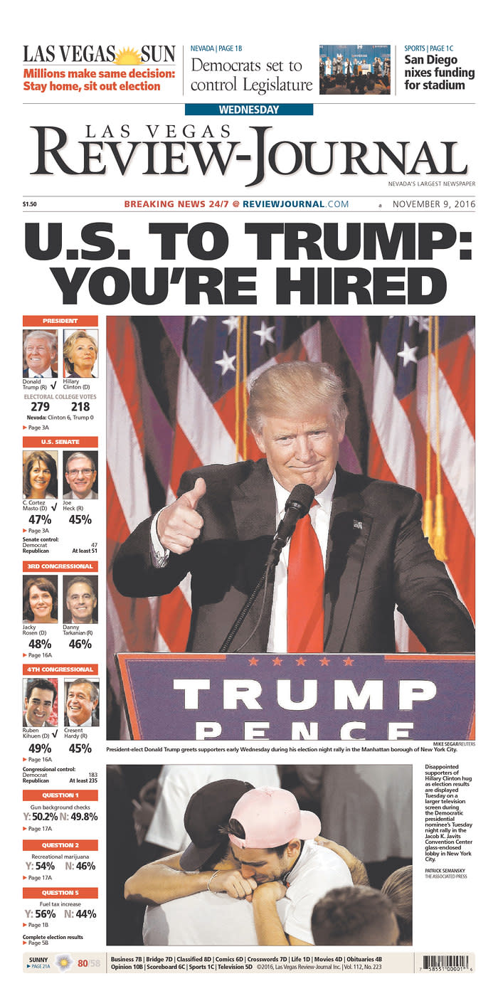 Newspapers around the world react to Donald Trump’s victory