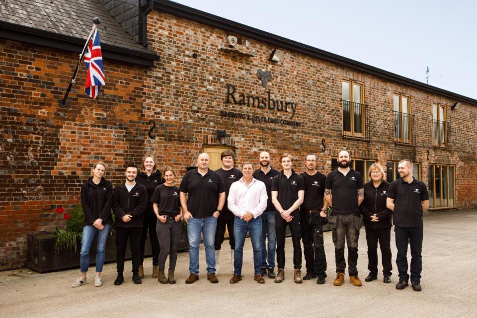 The Ramsbury team, with general manager Nik Fordham in the centre <i>(Image: Ramsbury Brewing and Distillery)</i>