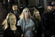 Tiffany Van Dyke (C), wife of former Chicago police officer Jason Van Dyke, leaves the the Leighton Criminal Courts Building after her husband was sentenced to 6 3/4 years in prison for the fatal shooting of 17-year-old Laquan McDonald in Chicago, Illinois, U.S., January 18, 2019. REUTERS/Joshua Lott