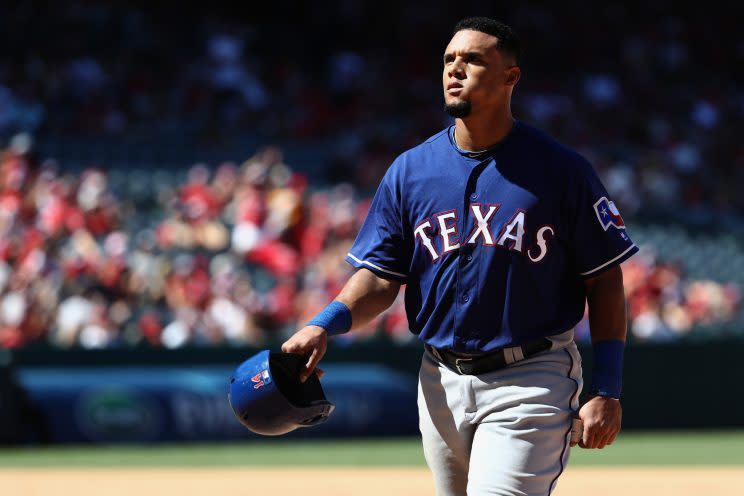 Carlos Gomez has always shown his emotions on the field, and that rubs opposing players the wrong way. (Getty Images/Sean M. Haffey)