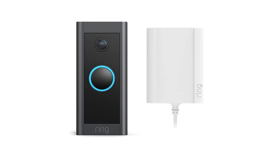 El timbre Ring Video Doorbell Wired con su adaptador de corriente - Imagen: Amazon México