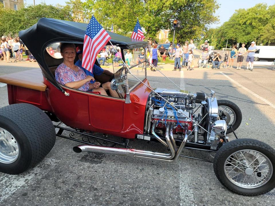Vintage cars are a favorite in the American Patriot Parade.