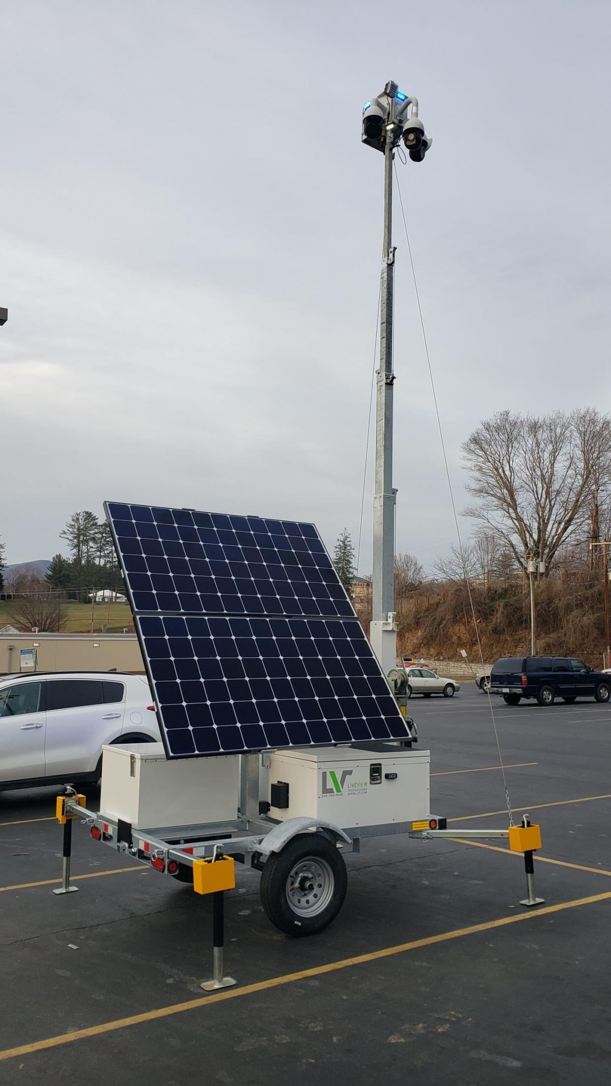 A reader asks about this new solar-powered security apparatus that appeared at the Oteen Ingles store recently.