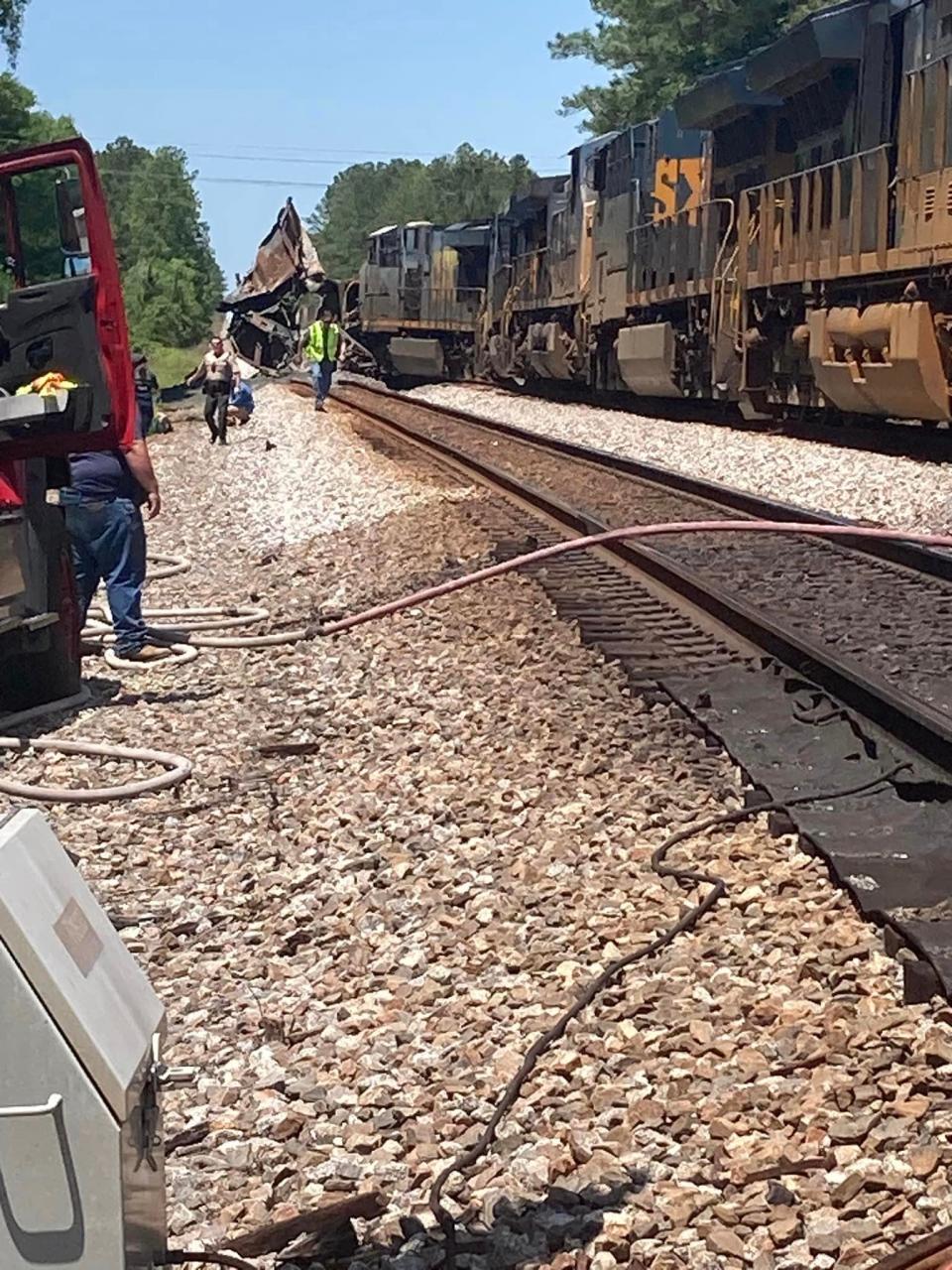 Trains crashed in Folkston, Ga., on Monday, April 15.