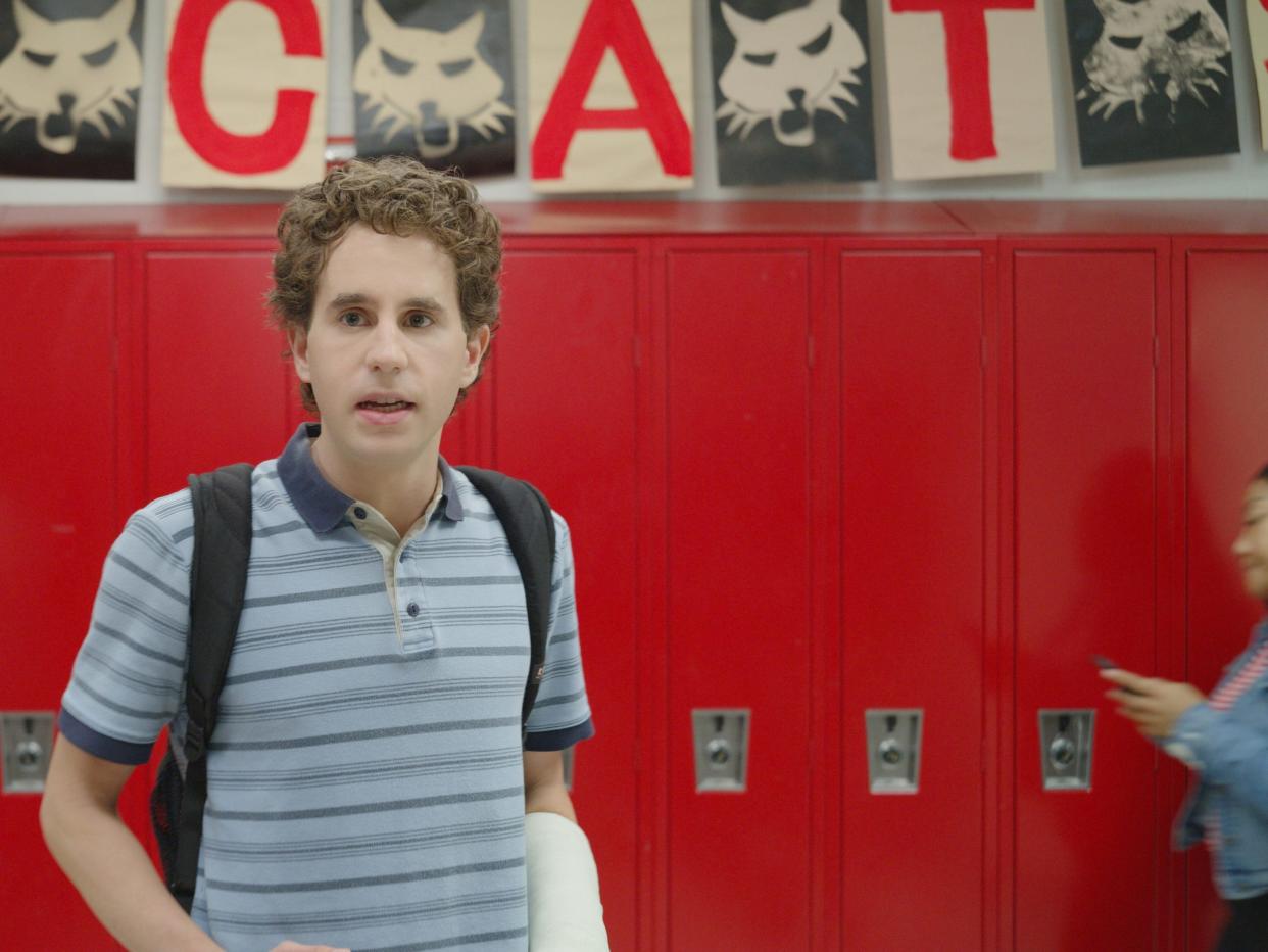 Ben Platt in striped shirt for "Dear Evan Hansen."