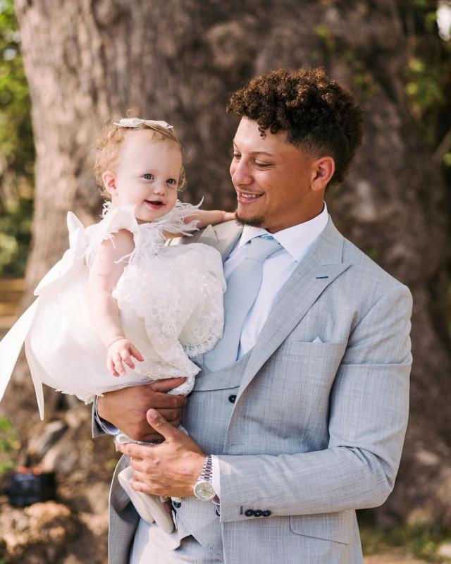 Patrick Mahomes Smiles with Daughter Sterling at Kansas City