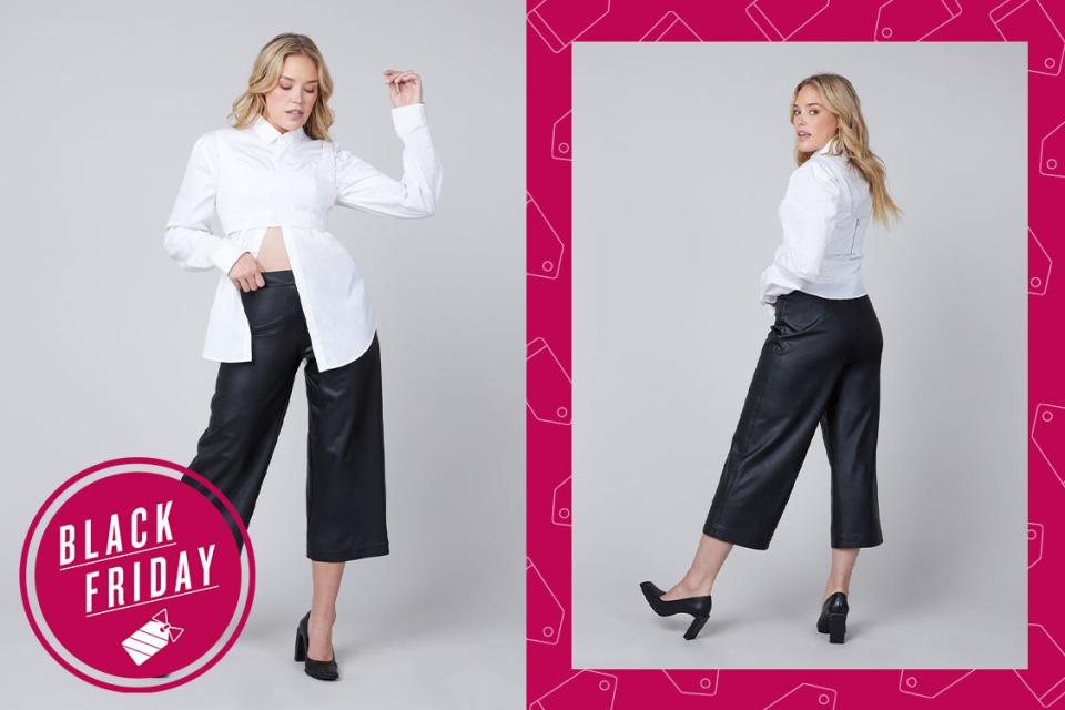 Spanx Black Friday Leather Like Culottes Tout