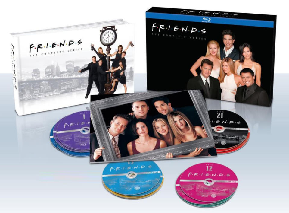 <b>TV DVDs</b><br><br><b>"Friends: The Complete Series" Blu-ray </b>(Warner Home Video)<br>The beloved comedy looks and sounds great on Blu-ray, and the set -- housed in a cool lenticular package that shows how the cast members changed throughout the show's 10 seasons -- is packed with dozens of extras, including episode commentaries; features on the show's casting, writers, and enduring pop-culture influence; a photo-packed color booklet; and a gag reel that was originally created for only the cast and crew.<br><br><a href="http://www.wbshop.com/product/friends+the+complete+series+collection+bluray+1000299881.do?sortby=ourPicks&from=Search" rel="nofollow noopener" target="_blank" data-ylk="slk:WBShop.com;elm:context_link;itc:0;sec:content-canvas" class="link ">WBShop.com</a>, $224.95<br><br><a href="http://tv.yahoo.com/news/tv-on-dvd--who-s-the--unofficial--seventh--friends--cast-member--hint--his-last-name-isn-t-centralperk.html" data-ylk="slk:We talked to the (unofficial) 'seventh Friend';elm:context_link;itc:0;sec:content-canvas;outcm:mb_qualified_link;_E:mb_qualified_link;ct:story;" class="link  yahoo-link">We talked to the (unofficial) 'seventh Friend'</a>