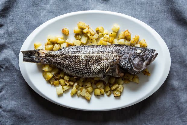 Whole Roasted Fish with Rosemary Potatoes