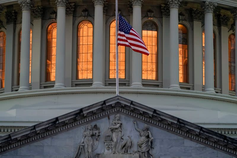 The U.S. Capitol stands as Democratic lawmakers draw up an article of impeachment in Washington