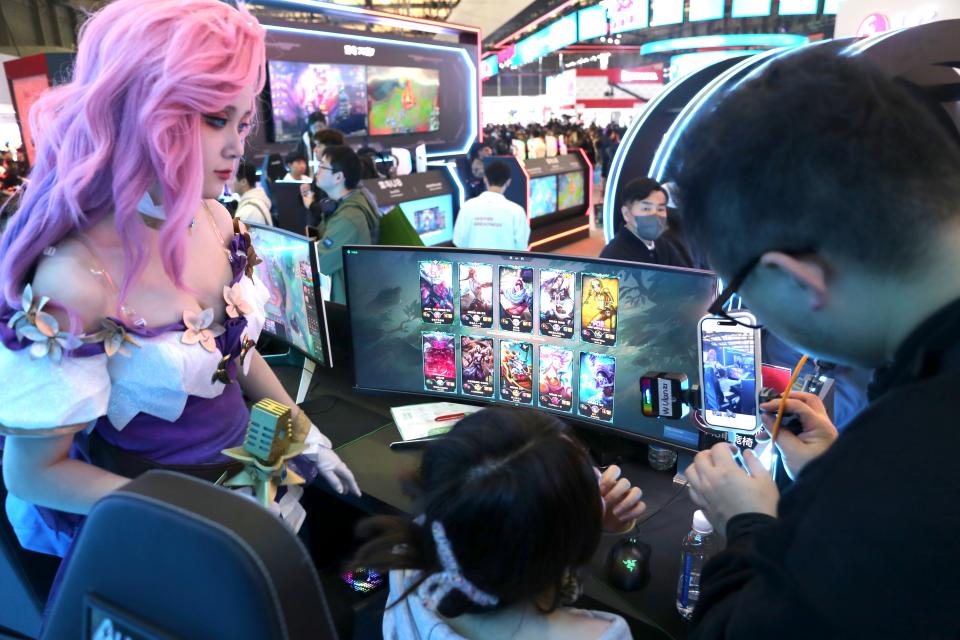 SHANGHAI, CHINA - MARCH 15, 2024 - TCL holds the League of Legends esports competition at the Application & Electronics World Expo (AWE2024) in Shanghai, China, March 14, 2024. (Photo credit should read CFOTO/Future Publishing via Getty Images)