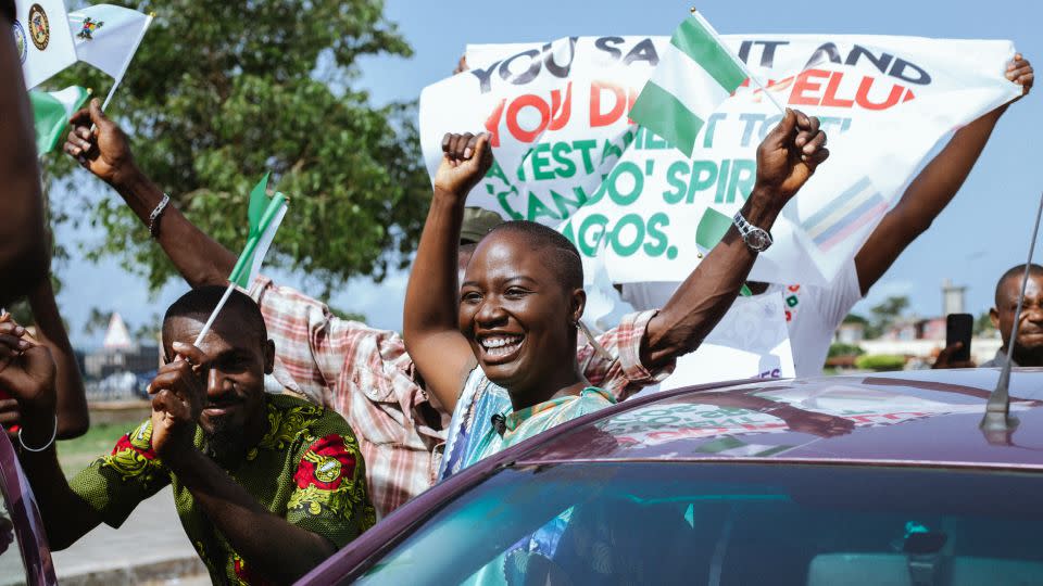 The 29-year-old arrived to a hero's welcome in Lagos on Sunday. - Omololu Olurinde @loluphotography_