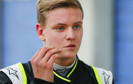 Van Ammersfoort Formula Four driver Mick Schumacher of Germany leaves the pitlane after the second race of the ADAC F4 season at the Motorsport Arena in Oschersleben, Germany, April 26, 2015. REUTERS/Hannibal Hanschke