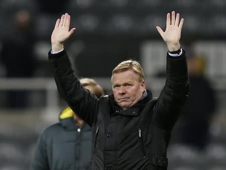 Southampton manager Ronald Koeman reacts after their English Premier League soccer match against Newcastle United at St James' Park in Newcastle, northern England January 17, 2015. REUTERS/Andrew Yates