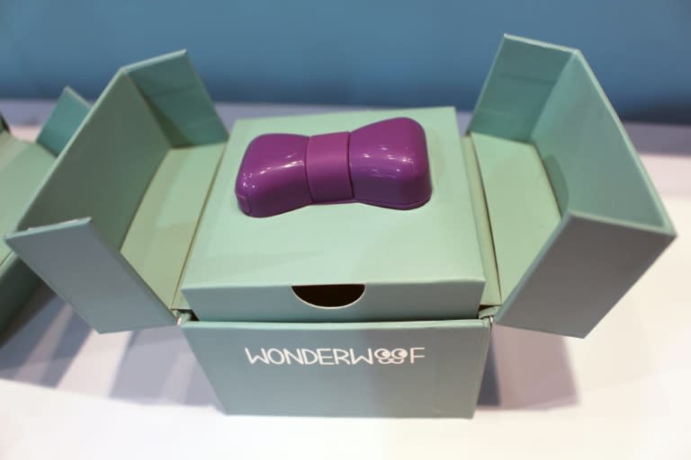 At the 2016 Consumer Electronics Show, Wondermento showed off a bow-tie-shaped plastic activity tracker -- the Wonderwoof -- that chief technology officer Joe Morsman described as "a Fitbit for dogs"