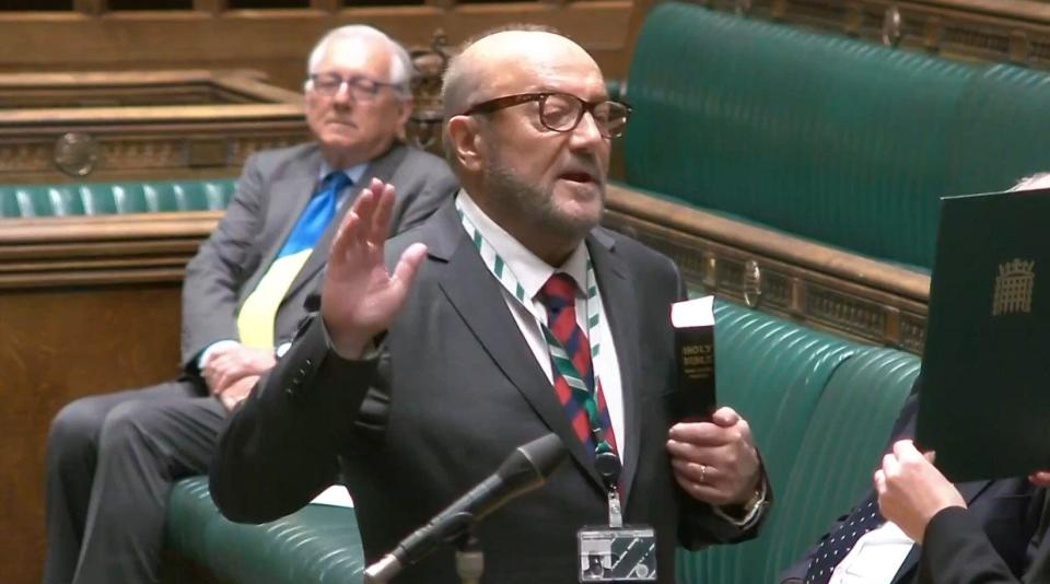 George Galloway noted he had to swear allegiance to the King in order to take a seat in the House of Commons. (PA)
