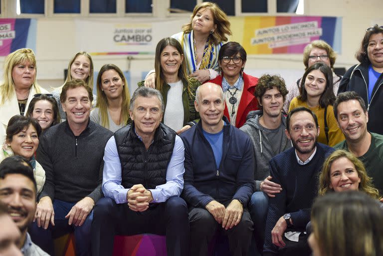 Santilli, Macri, Tagliaferri, Larreta, Lousteau y Ferraro, en un acto en 2019
