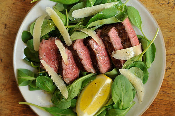 Steak with Arugula, Lemon, and Parmesan