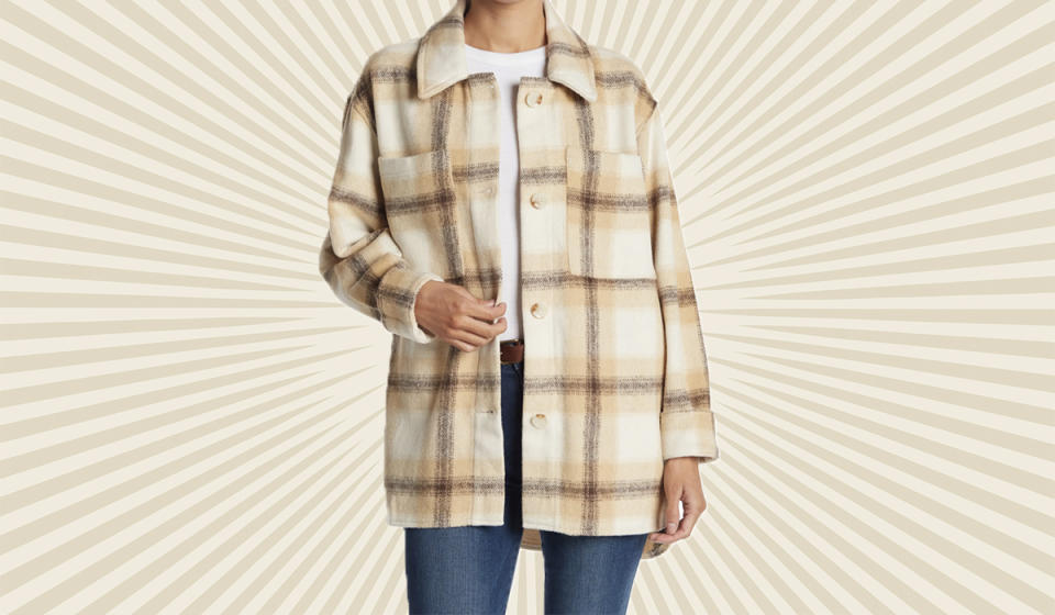 Your weekend flannel in oversize plaid — comfy and on trend. (Photo: Nordstrom Rack)