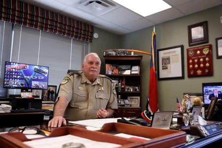 Sheriff John Wilcher sits in his office at the Chatham County Sheriffs office in Savannah