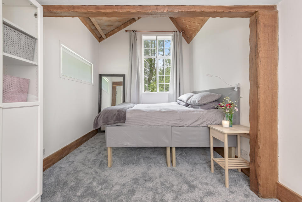 One of the bedrooms in the uniquely-situated property. (BNPS/Solent)