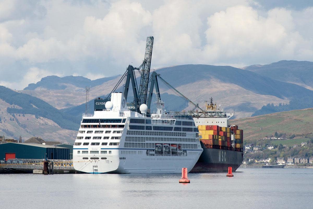 Sirena berthed at Greenock Ocean Terminal. <i>(Image: Alex Craig)</i>