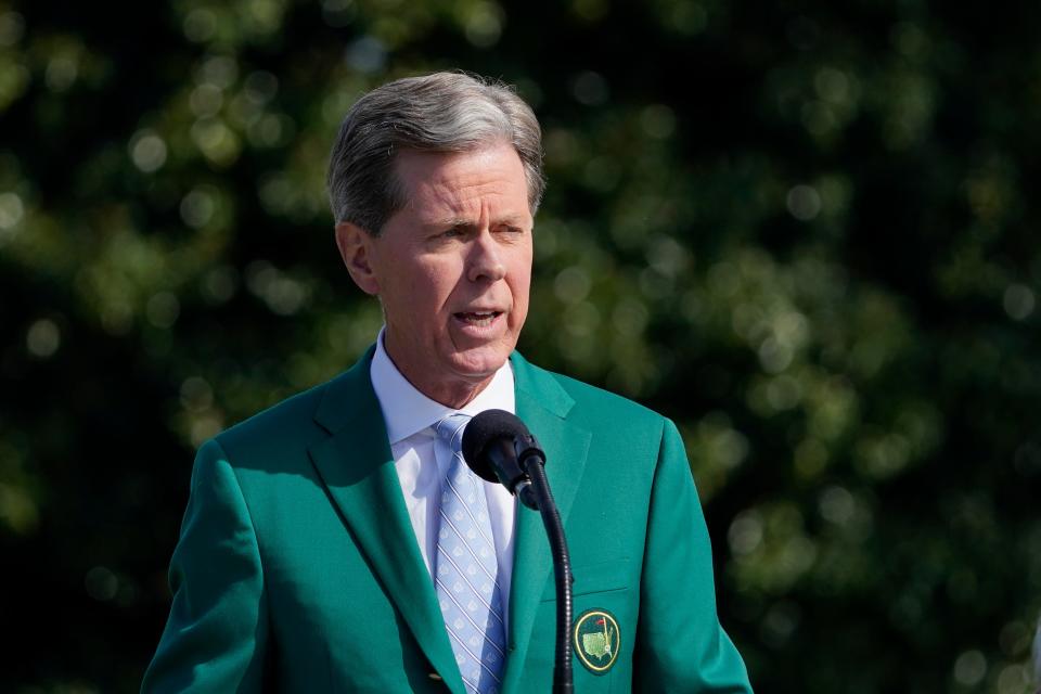 Augusta National chairman Fred Ridley addressed the number of female members at a news conference on April 6.