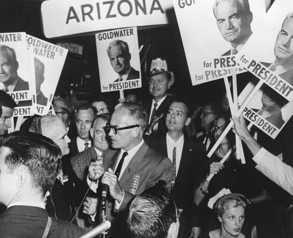 Sen. Barry Goldwater during the 1964 campaign. (Photo: Hulton-Deutsch Collection/Corbis/Corbis via Getty Images)