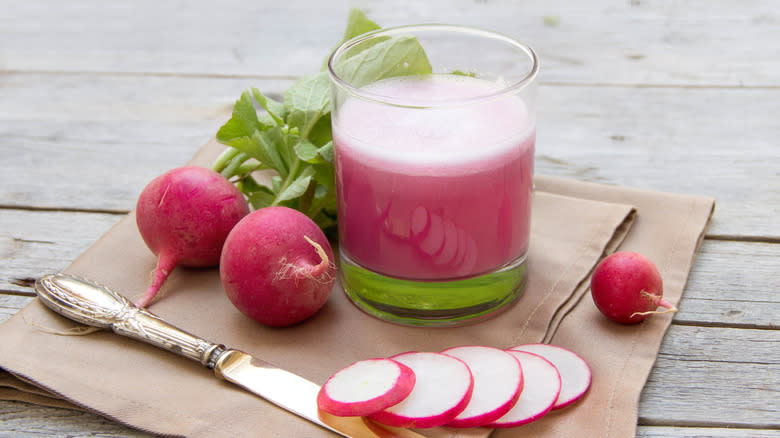 radish in a cocktail
