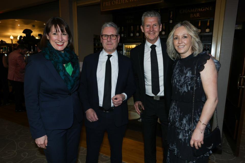 The Northern Echo: Shadow Chancellor Rachel Reeves and Sir Keir Starmer at The Northern Echo's BUSINESSiQ Awards. Pictured with Steve Cram and his partner Allison Curbishley.