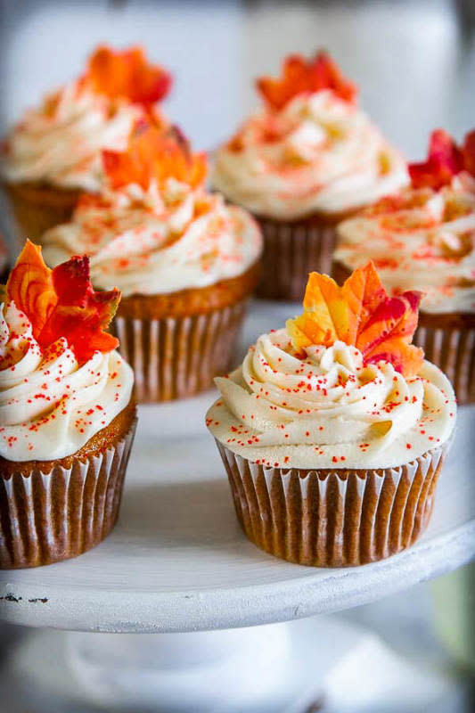 <p>Simply Homecooked</p><p>The most beautiful candy fall leaves adorn moist pumpkin spice cupcakes.</p><p><strong>Get the recipe:</strong> <a href="https://simplyhomecooked.com/pumpkin-spice-cupcakes/" rel="nofollow noopener" target="_blank" data-ylk="slk:Pumpkin Spice Cupcakes;elm:context_link;itc:0;sec:content-canvas" class="link rapid-noclick-resp"><strong>Pumpkin Spice Cupcakes</strong></a></p>