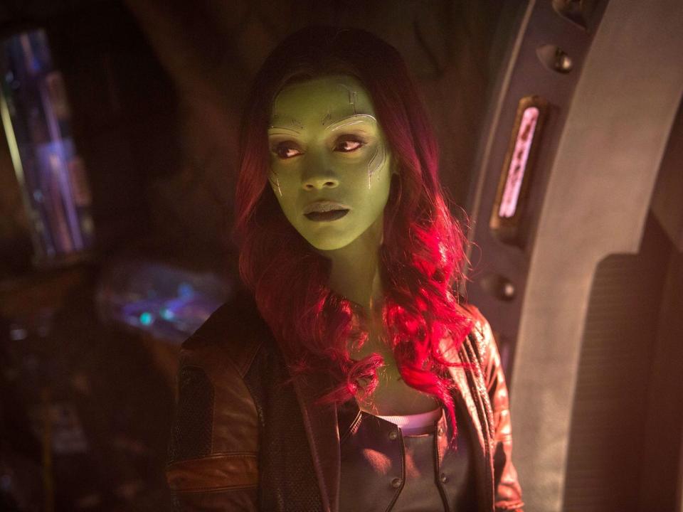 Zoe Saldaña as Gamora in "Avengers: Infinity War."