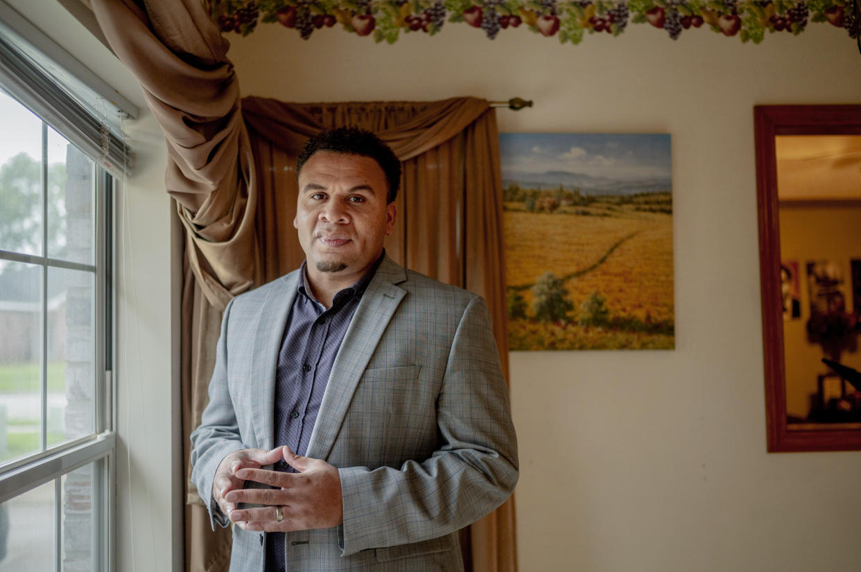 Farren Clark at his home In Houma, La. (Emily Kask for NBC News)