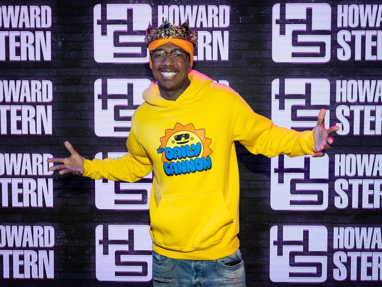 Nick Cannon visits SiriusXM's 'The Howard Stern Show' at SiriusXM Studios on April 10, 2023 in Los Angeles, California.