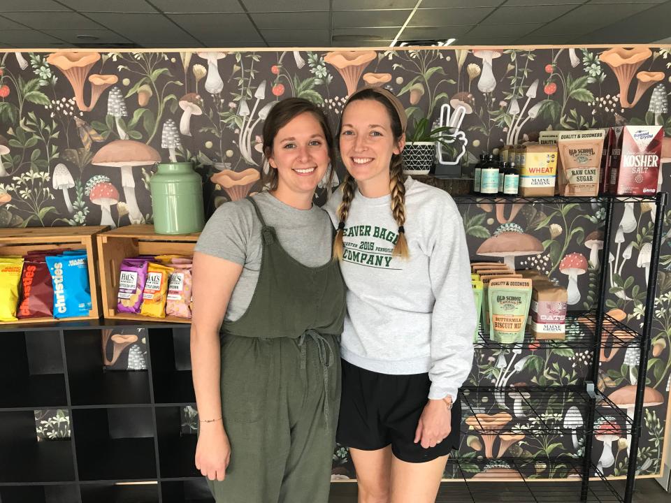 Annie Leonard and Jessica Shoemaker pose inside The Market on Bridge Street, opening soon in Bridgewater.