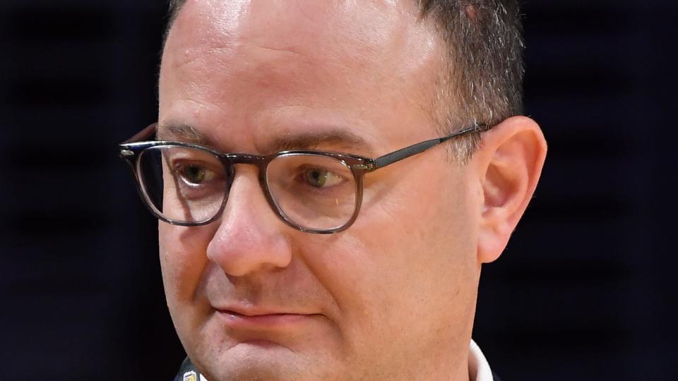 LOS ANGELES, CALIFORNIA – NOVEMBER 1, 2023: Adrian Wojnarowski attends a basketball game between the Los Angeles Lakers and the Los Angeles Clippers at Crypto.com Arena on November 1, 2023 in Los Angeles, California. (Photo by Alen Berezovsky/Getty Images)