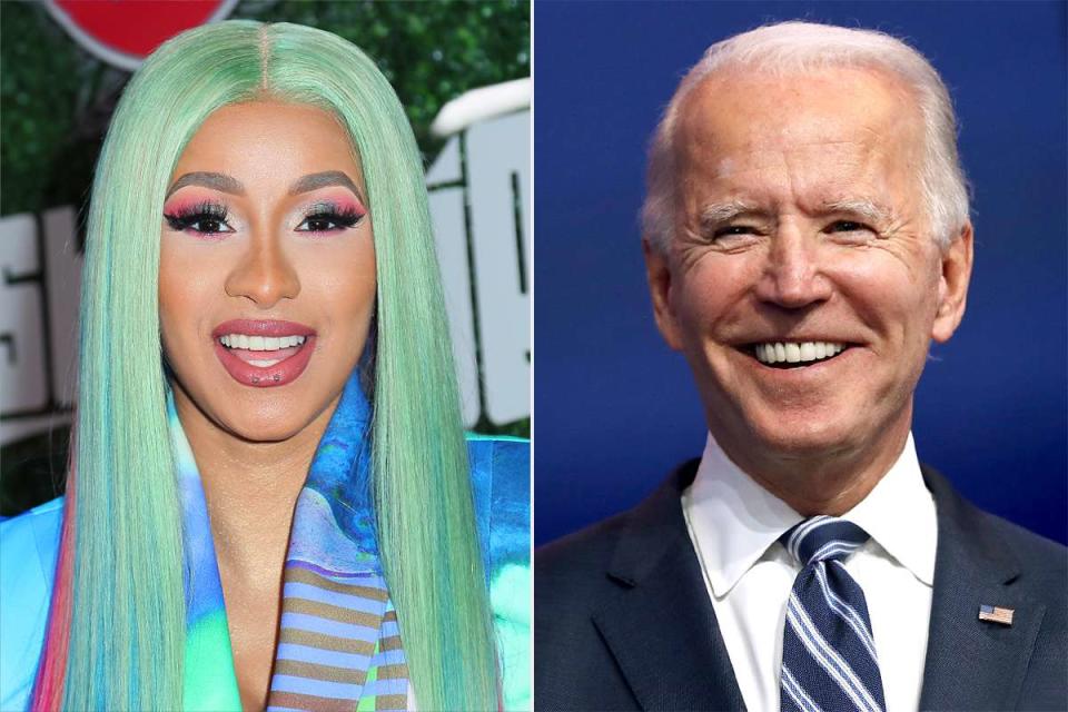 Leon Bennett/FilmMagic; Joe Raedle/Getty Cardi B; Joe Biden