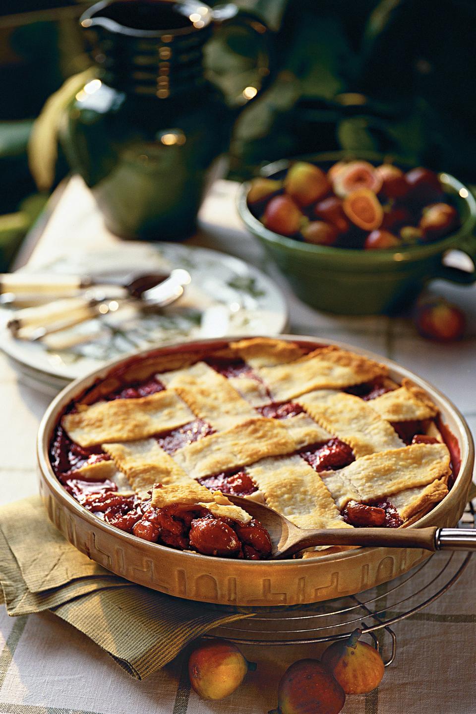 Fig-and-Raspberry Cobbler