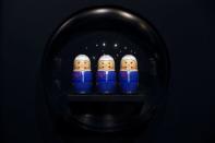 A set of Matrioshka dolls depicting Russian cosmonauts can be seen on display during an exhibition showcasing the story of the space race through Russian Matrioshka dolls at the Samara Space Museum in Samara, Russia, June 22, 2018. REUTERS/David Gray